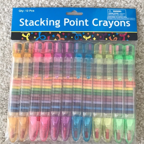 Other - NEW Stacking Point Crayons 12 piece party favors